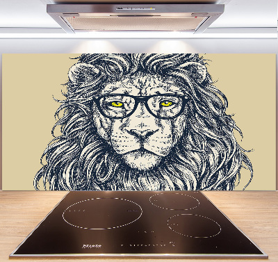 Dekorační panel sklo Lev hipster