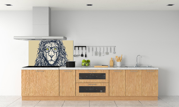 Dekorační panel sklo Lev hipster