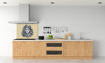 Dekorační panel sklo Lev hipster
