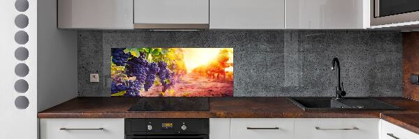 Skleněný panel do kuchynské linky Hrozny a víno