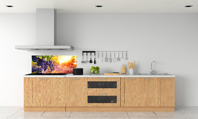 Skleněný panel do kuchynské linky Hrozny a víno