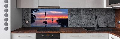 Panel lacobel Plachetnice při západu slunce