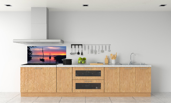 Panel lacobel Plachetnice při západu slunce