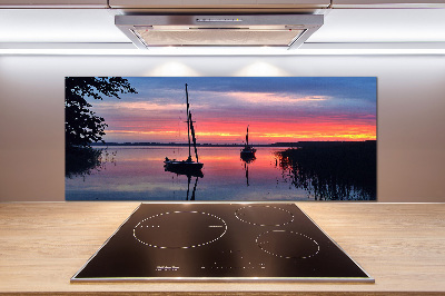 Panel lacobel Plachetnice při západu slunce