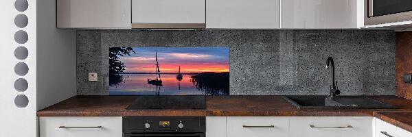 Panel lacobel Plachetnice při západu slunce