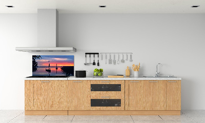 Panel lacobel Plachetnice při západu slunce