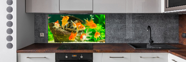 Dekorační panel sklo Zlaté rybky