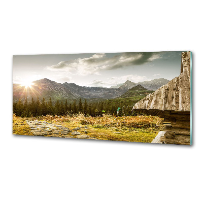 Dekorační panel sklo Dům v horách