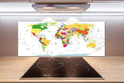 Dekorační panel sklo Mapa světa