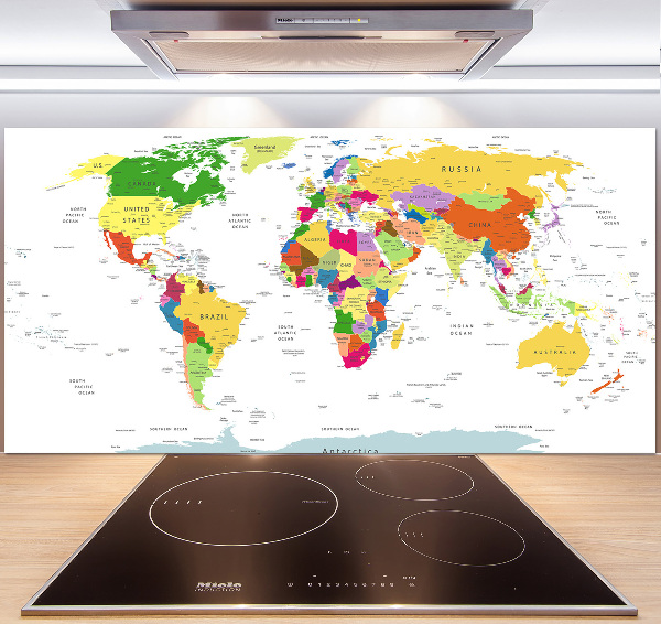 Dekorační panel sklo Mapa světa