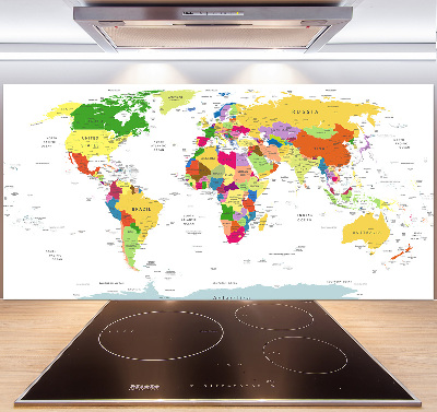 Dekorační panel sklo Mapa světa