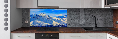 Skleněný panel do kuchynské linky Alpy zima