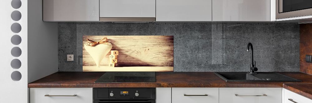 Skleněný panel do kuchyně Láska