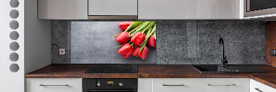 Panel do kuchyně Červené tulipány