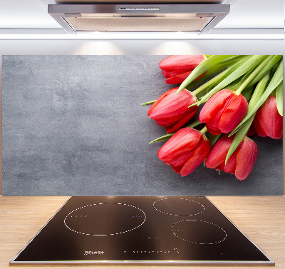 Panel do kuchyně Červené tulipány