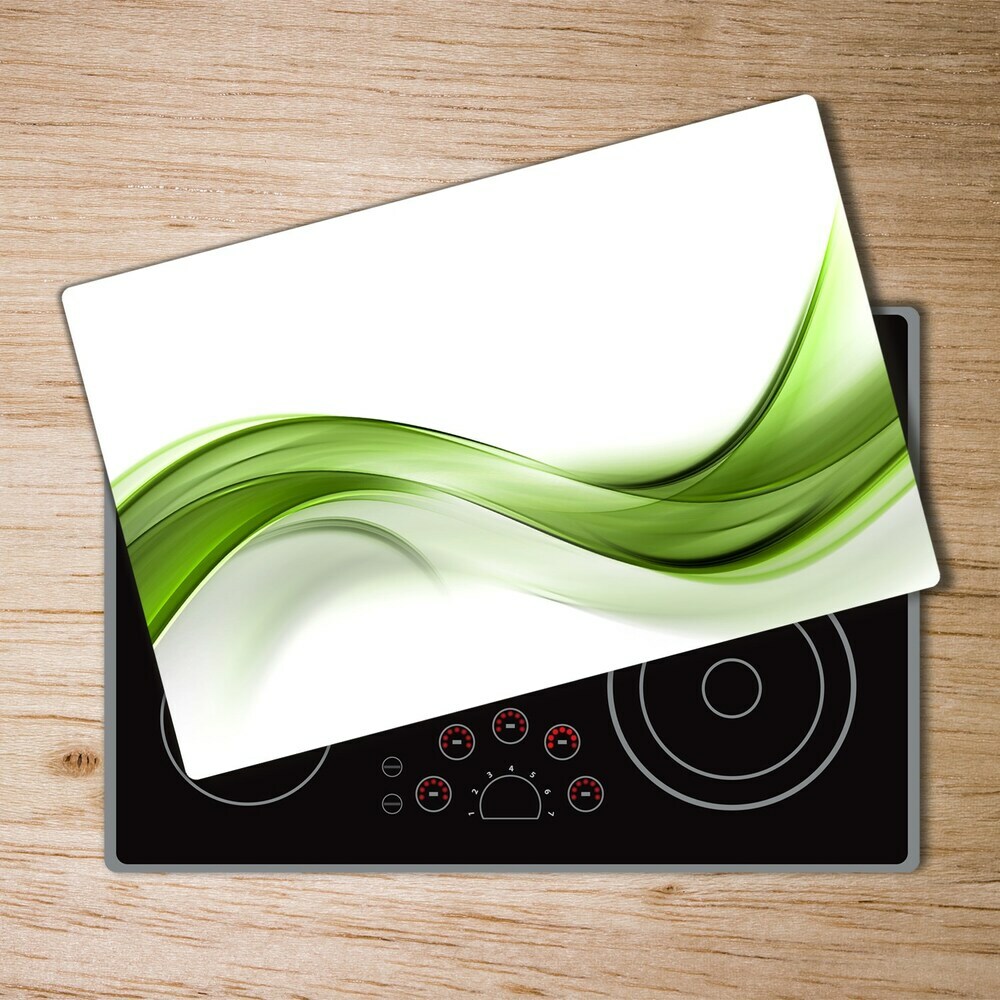 Kuchyňská deska velká skleněná Zelená vlna