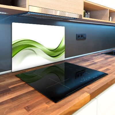 Kuchyňská deska velká skleněná Zelená vlna