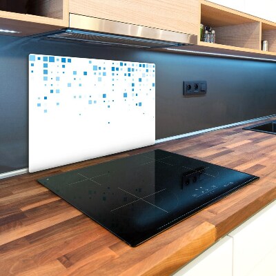 Kuchyňská deska skleněná Modré čtverce