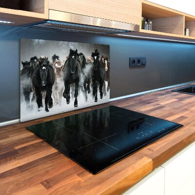 Kuchyňská deska skleněná Koně ve cvalu
