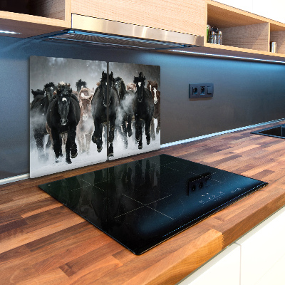 Kuchyňská deska skleněná Koně ve cvalu