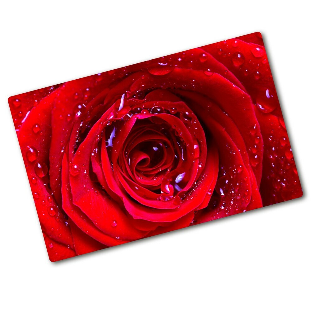 Deska na krájení skleněná Květ růže