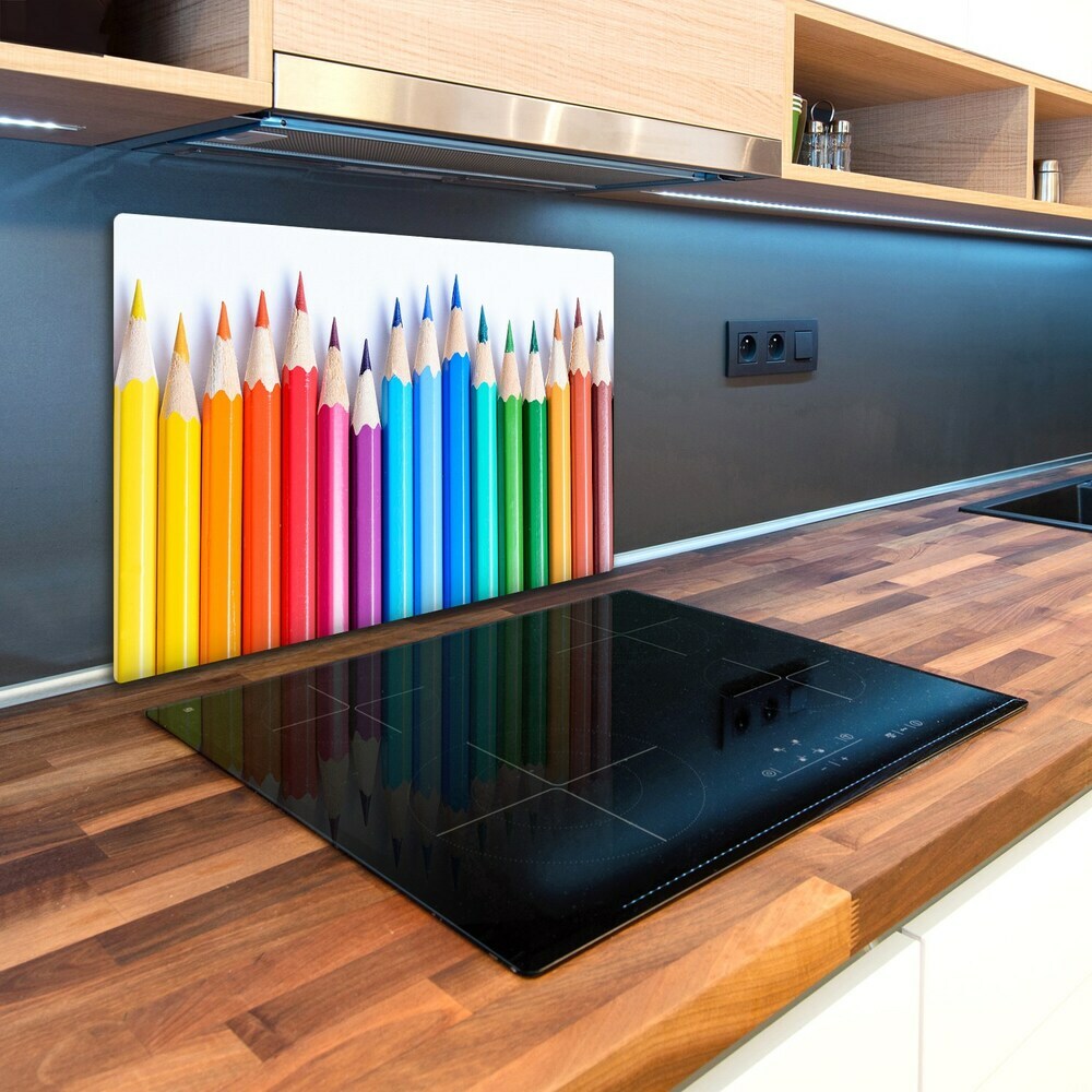 Kuchyňská deska velká skleněná Barevné pastelky