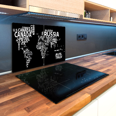 Kuchyňská deska skleněná Mapa světa