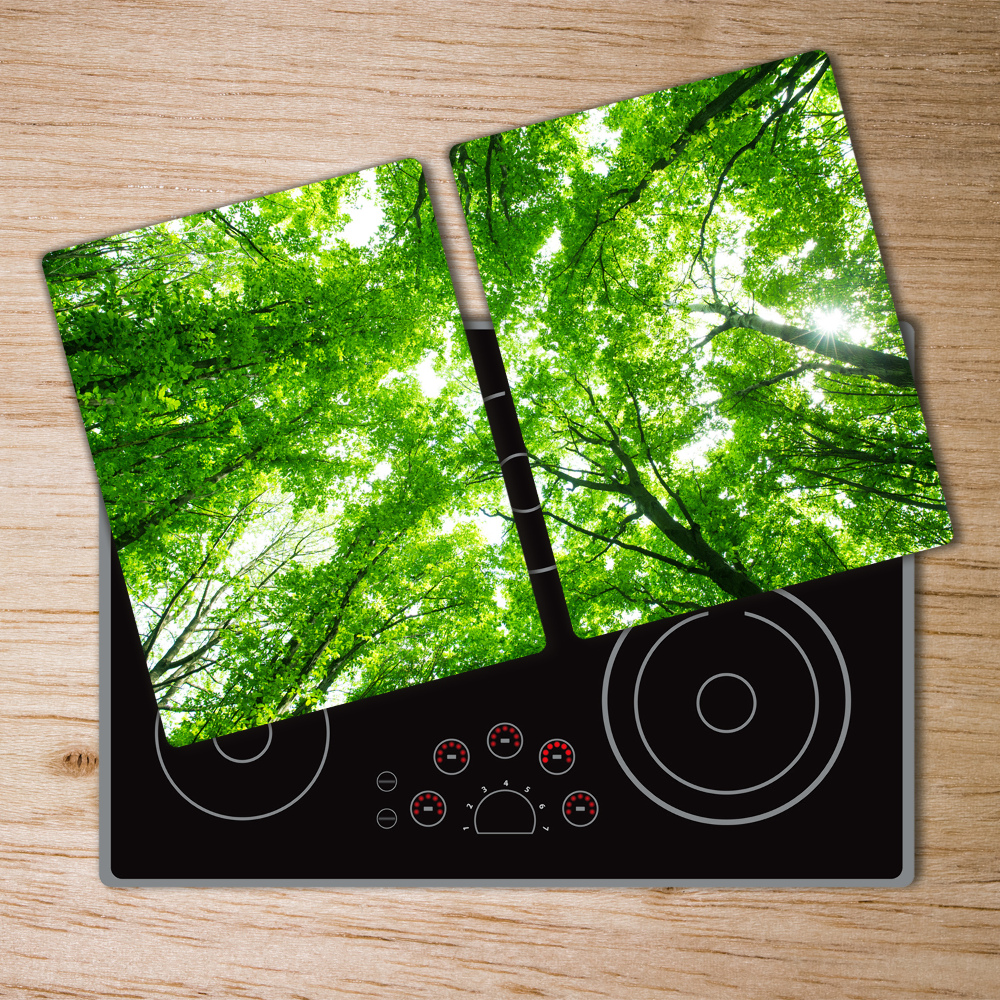 Deska na krájení skleněná Zelený les