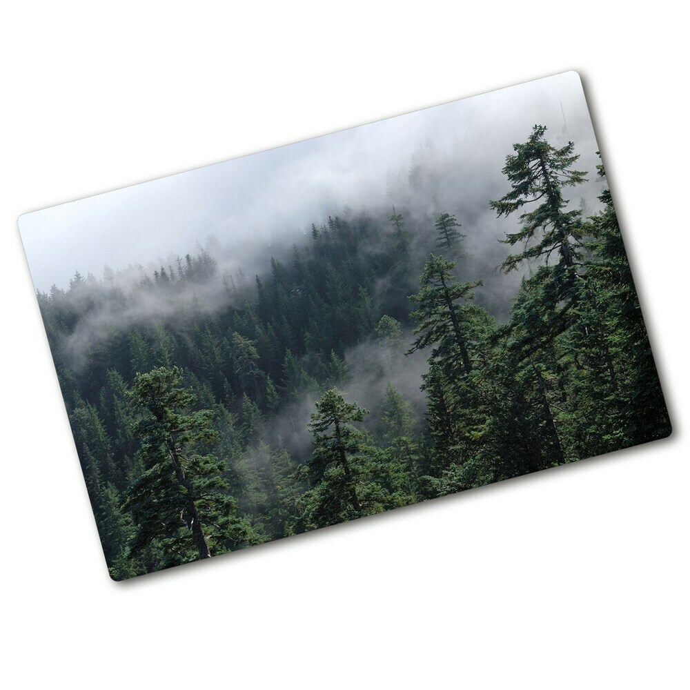 Kuchyňská deska velká skleněná Lesní mlha