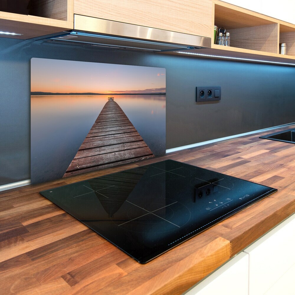Kuchyňská deska skleněná Dřevěné molo
