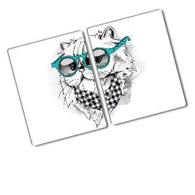 Kuchyňská deska skleněná Kočka v brýlích