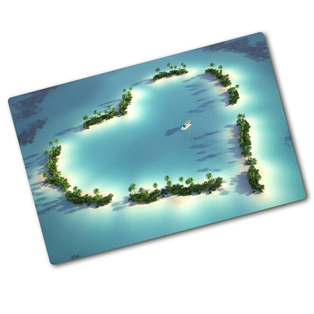 Kuchyňská deska skleněná Ostrovy tvar srdce