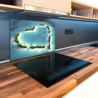 Kuchyňská deska skleněná Ostrovy tvar srdce