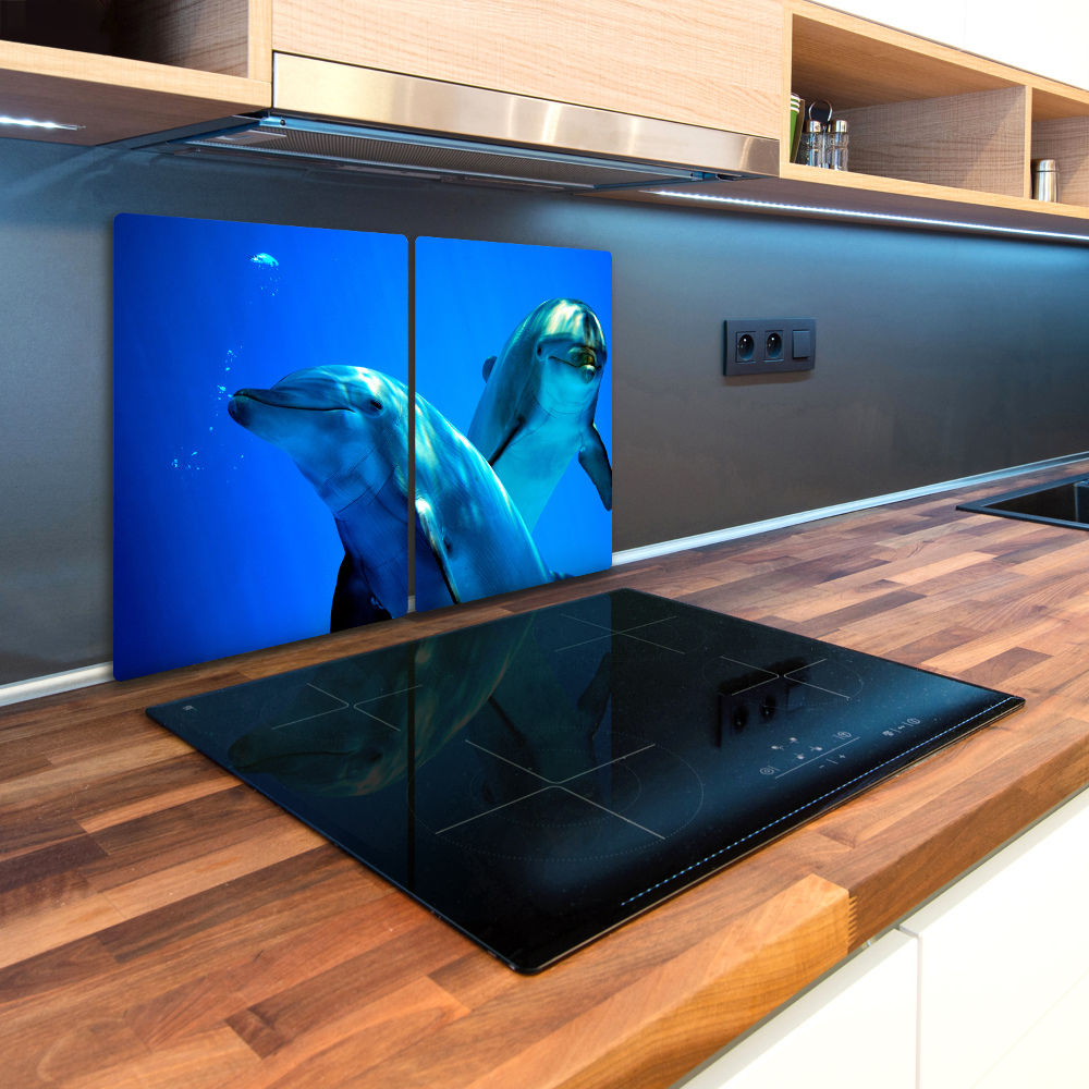 Kuchyňská deska skleněná Dva delfíni