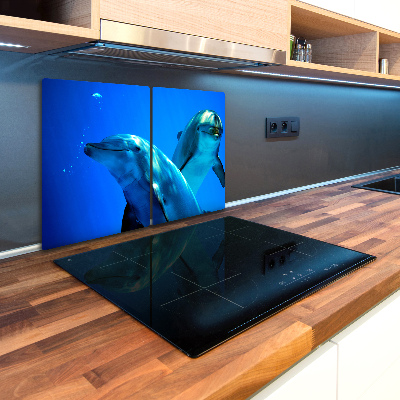 Kuchyňská deska skleněná Dva delfíni