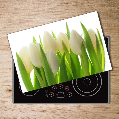 Deska na krájení skleněná Tulipány
