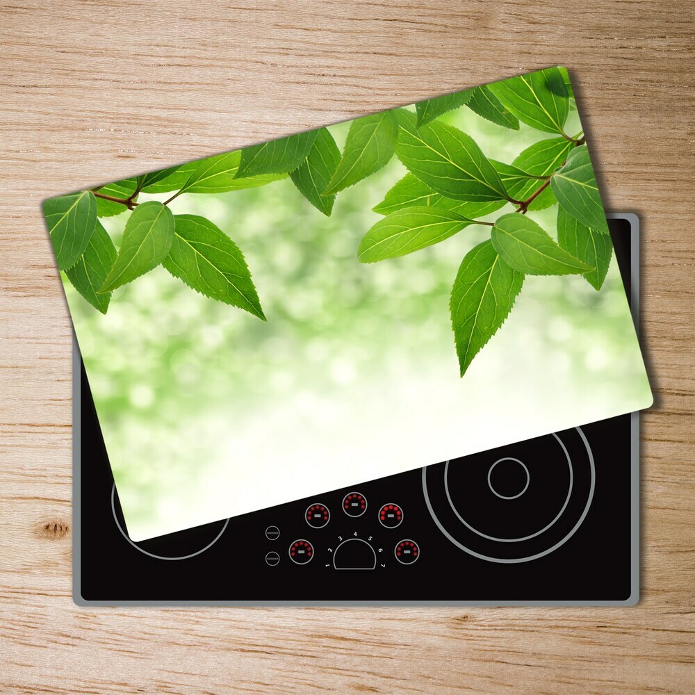 Deska na krájení skleněná Zelené listí