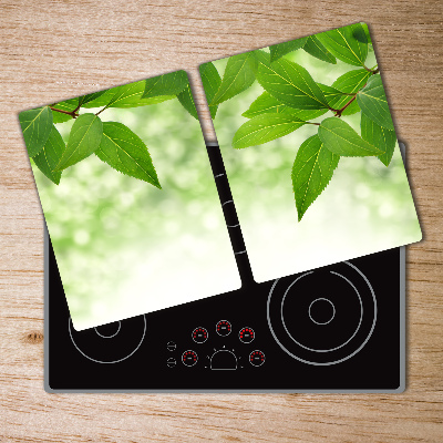 Deska na krájení skleněná Zelené listí