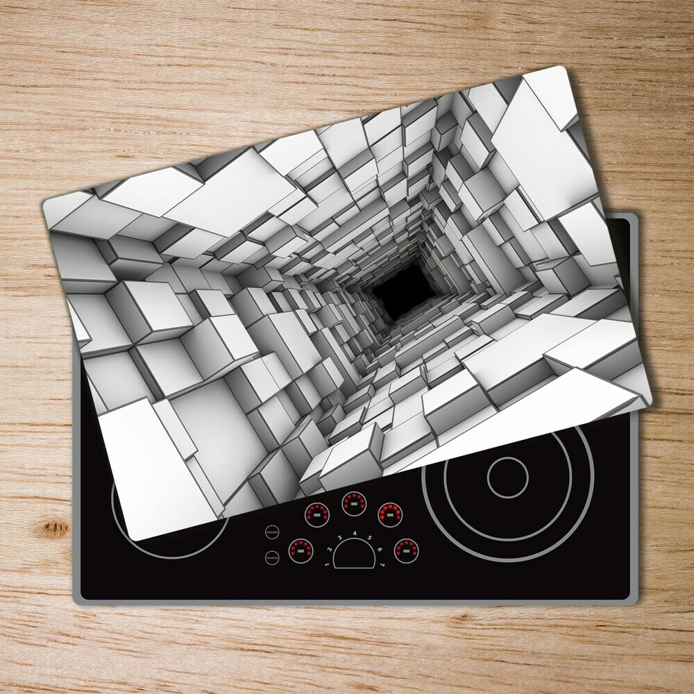 Kuchyňská deska skleněná Tunel z krychlí