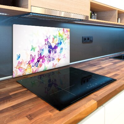 Kuchyňská deska skleněná Barevní motýli