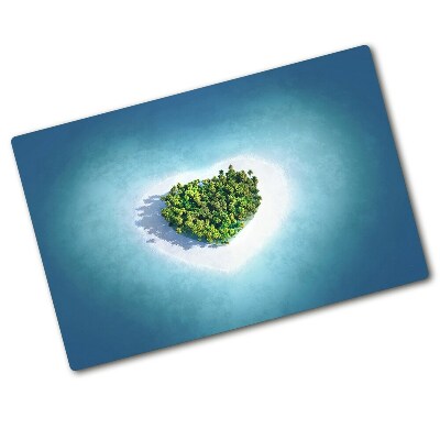 Kuchyňská deska skleněná Ostrov tvar srdce