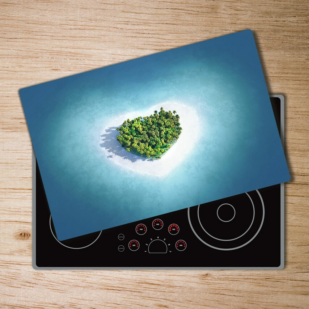 Kuchyňská deska skleněná Ostrov tvar srdce