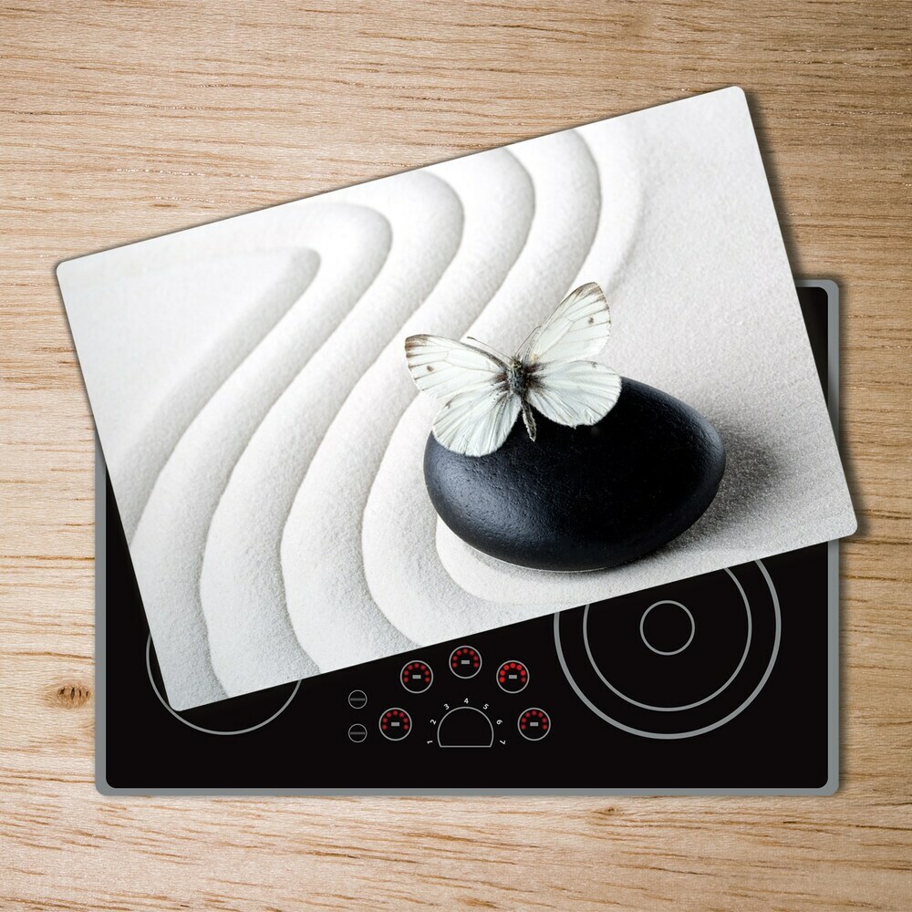 Kuchyňská deska skleněná Kámen zen a motýl