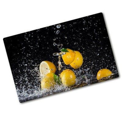 Deska na krájení chleba skleněná Citrony a voda
