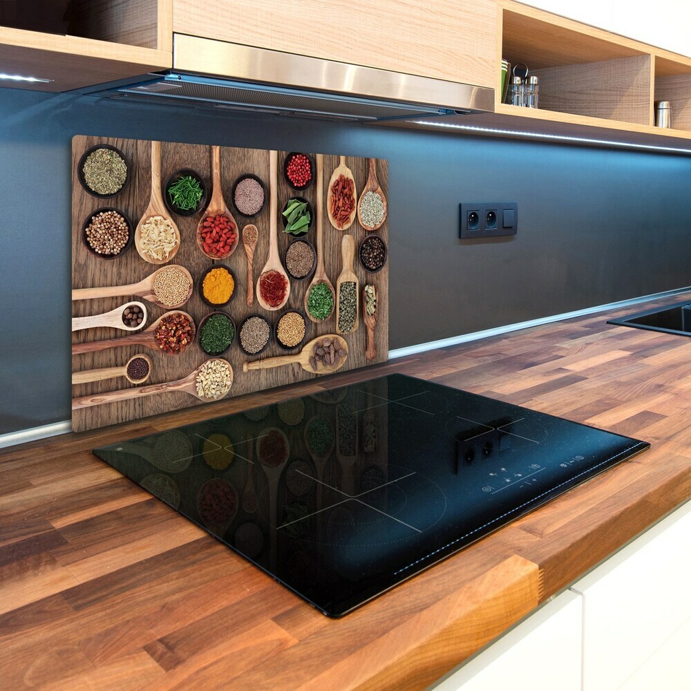Kuchyňská deska velká skleněná Koření a bylinky