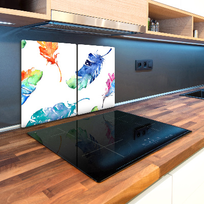 Kuchyňská deska skleněná Barevná pírka