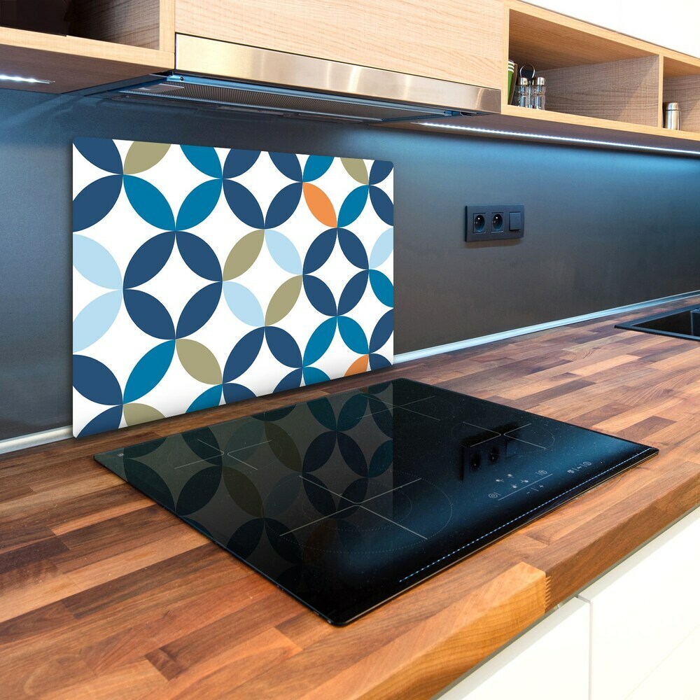 Kuchyňská deska velká skleněná Geometrické pozadí