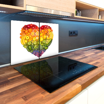 Kuchyňská deska velká skleněná Zeleninové srdce