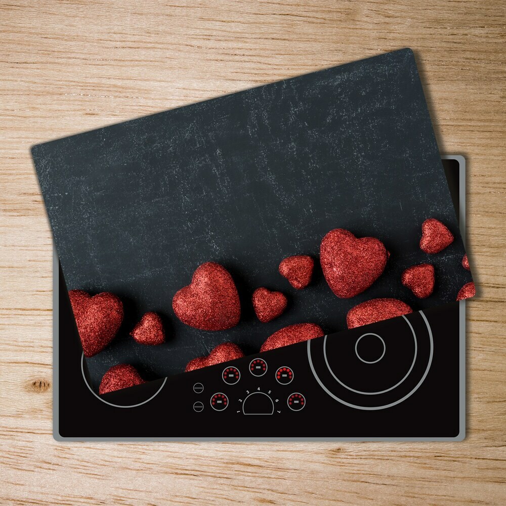 Kuchyňská deska velká skleněná Srdce na tabuli