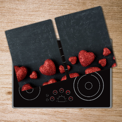 Kuchyňská deska velká skleněná Srdce na tabuli